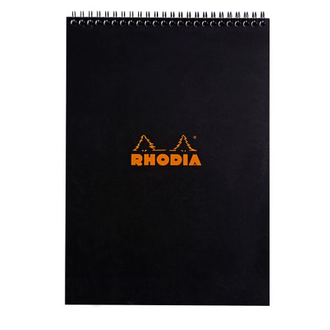 Rhodia - Wirebound Notepad - A4 - Ruled - Black