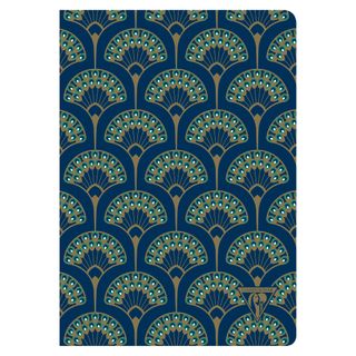 Clairefontaine - Neo Deco Collection - Sewn Spine Notebook - A5 - Ruled - Peacock Blue*