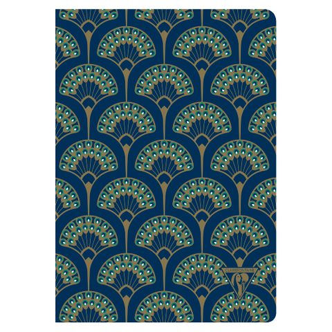 Clairefontaine - Neo Deco Collection - Sewn Spine Notebook - A5 - Ruled - Peacock Blue*