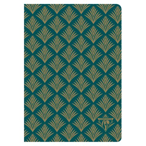 Clairefontaine - Neo Deco Collection - Sewn Spine Notebook - A5 - Ruled - Plants Emerald Green