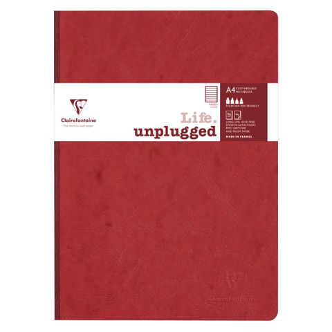 Clairefontaine - My Essentials - Clothbound Notebook - A4 - Ruled - Red