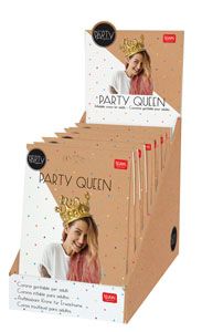 Legami - Inflatable Crown Gold - Party Queen - Display Pack of 7 Pcs