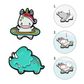 Legami - Set of 2 Metal Stickers - Unicorn & Dinosaur - Cutie Display Pack of 10 Sets