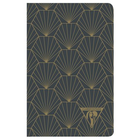 Clairefontaine - Neo Deco Collection - Sewn Spine Notebook - Pocket - Ruled - Shell Anthracite