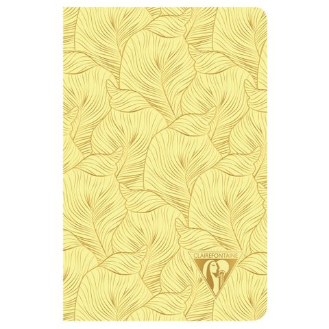 Clairefontaine - Neo Deco Collection - Sewn Spine Notebook - Pocket - Ruled - Tropical Sulfur Yellow