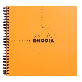 Rhodia - Reverse Book Wirebound 2-in-1 Notepad & Notebook - 21cm x 21cm - 5 x 5 Grid - Orange