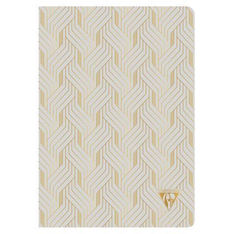 Clairefontaine - Neo Deco Collection - Sewn Spine Notebook - A5 - Ruled - Mirage Pearl Grey