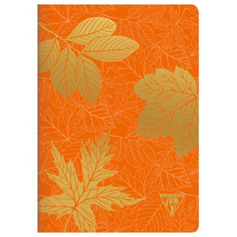 Clairefontaine - Neo Deco Collection - Sewn Spine Notebook - A5 - Ruled - Autumn Leaves Pumpkin