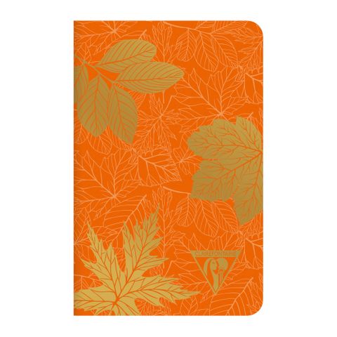 Clairefontaine - Neo Deco Collection - Sewn Spine Notebook - Pocket - Ruled - Autumn Leaves Pumpkin