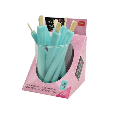 Legami - Gel Pen - Aqua - Hello Summer Display Pack of 16 Pcs