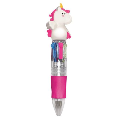 Legami - Mini 4-Colour Ballpoint Pen - Unicorn - Mini Magic Rainbow Display Pack of 24 Pcs