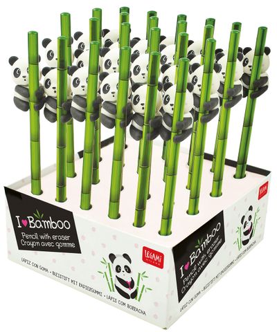 Legami - Pencil With Eraser - Panda - I Love Bamboo Display Pack of 24 Pcs