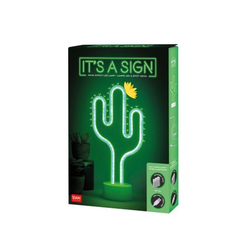 Legami - Neon Effect LED Lamp - It's A Sign - Cactus