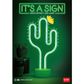 Legami - Neon Effect LED Lamp - It's A Sign - Cactus