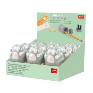 Legami - Pencil Sharpener With Container - Meow - Display Pack of 12 Pcs