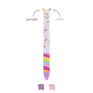 Legami Two-Colour Ballpoint Pen - Click&Clack - Unicorn (ships as Pk of 12 - CLICKKIT26)