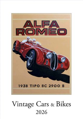 Istituto Fotocromo Italiano - 2026 Art Calendar - Large Size 35 x 50 cm - Vintage Cars