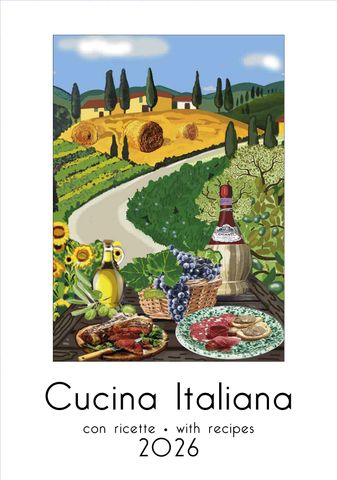 Istituto Fotocromo Italiano - 2026 Art Calendar - Large Size 35 x 50 cm - Cucina Italiana (With Recipes)