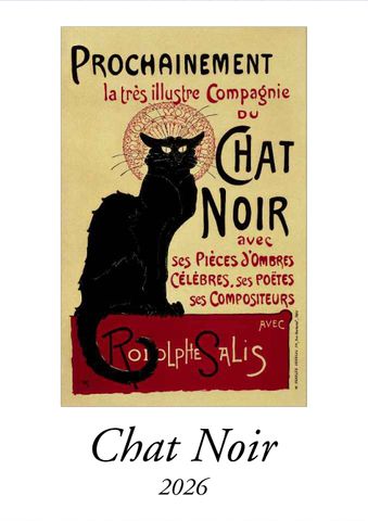 Istituto Fotocromo Italiano - 2026 Art Calendar - Medium Size 24 x 34 cm - Chat Noir