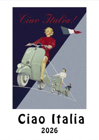 Istituto Fotocromo Italiano - 2026 Art Calendar - Medium Size 24 x 34 cm - Ciao Italia