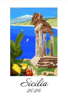 Istituto Fotocromo Italiano - 2026 Art Calendar - Medium Size 24 x 34 cm - Sicilia