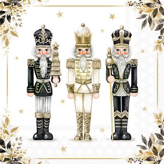 Ambiente - Paper Napkins Christmas - Pack of 20 - Luncheon Size - Royal Nutcrackers