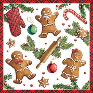 Ambiente - Paper Napkins Christmas - Pack of 20 - Luncheon Size - Gingerbread Cookies