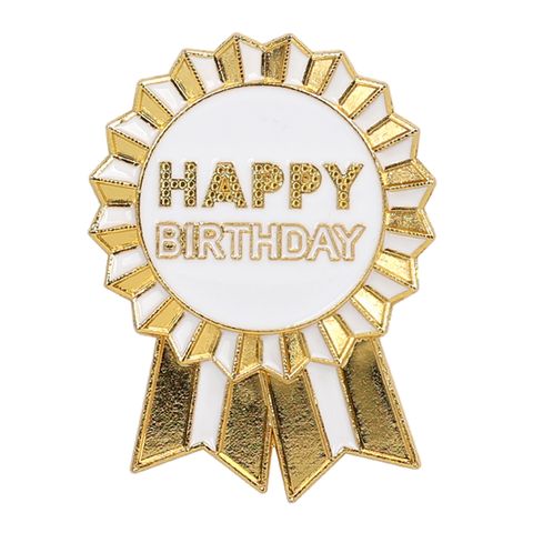 Talking Tables - Enamel Badge - 6cm - Happy Birthday - Luxe Gold