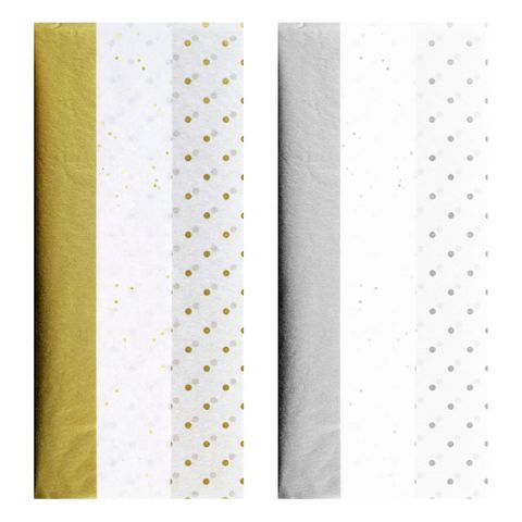 Eurowrap - Gold and Silver Assorted - 6 Sheets of Tissue