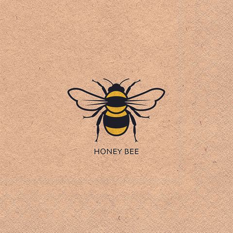 Ambiente - Paper Napkins - Pack of 20 - Luncheon Size - Recycled Honey Bee Yellow
