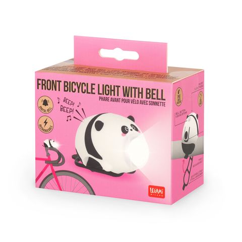 Legami - Rechargeable Front Bike Light with Bell - Panda