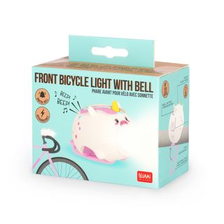 Legami - Rechargeable Front Bike Light with Bell - Unicorn