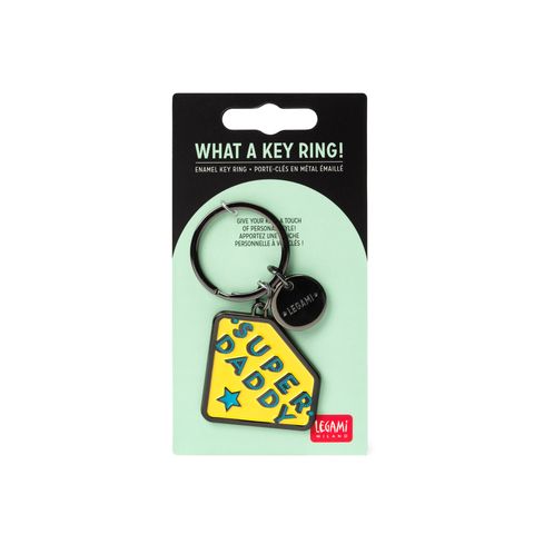 Legami - Enamel Key Ring - What A Key Ring - Super Daddy