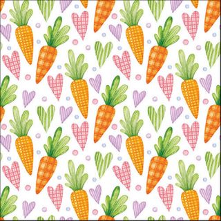 Ambiente - Paper Napkins - Pack of 20 - Luncheon Size - Hearts & Carrots