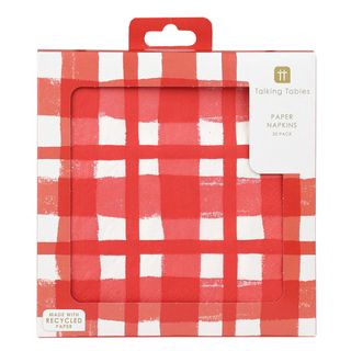 Talking Tables - Paper Napkin - Red & White Check - Pack of 20