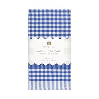 Talking Tables - Gingham Napkins - Fabric - Pack of 2 - Blue & White