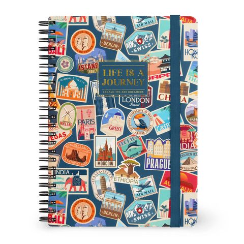 Legami - Spiral Notebook - Large - Lined - Travel Stickers