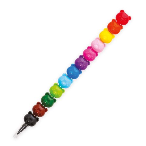 Legami - Set of 12 Stackable Crayons - Dream In Colour - Teddy Bear