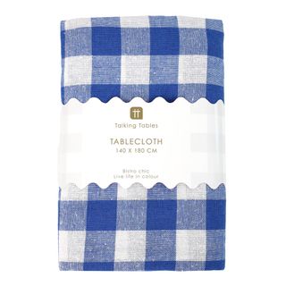 Talking Tables - Gingham Table Cloth - Fabric - Blue & White
