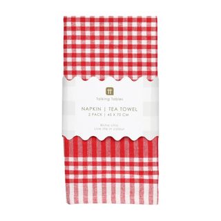 Talking Tables - Gingham Napkins - Fabric - Pack of 2 - Red & White