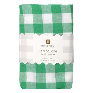 Talking Tables - Gingham Table Cloth - Fabric - Green & White