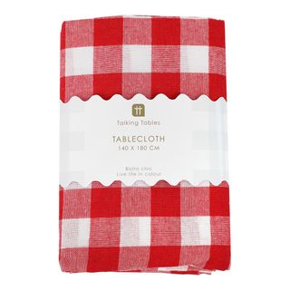 Talking Tables - Gingham Table Cloth - Fabric - Red & White