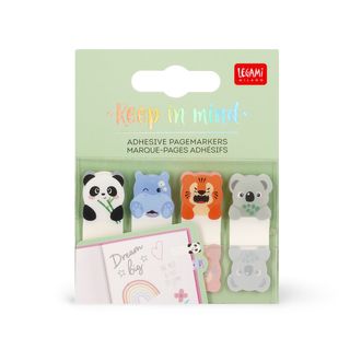 Legami - Adhesive Page Markers - Cute Animals - Keep In Mind (Ships as Pk of 12 - SKNKIT3)