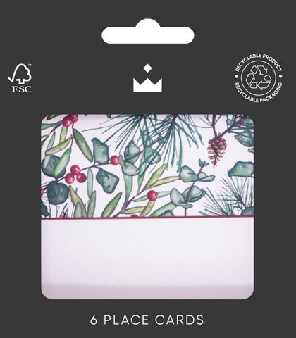 Celebration Crackers - Christmas Sprig - Place Cards - Pack of 6