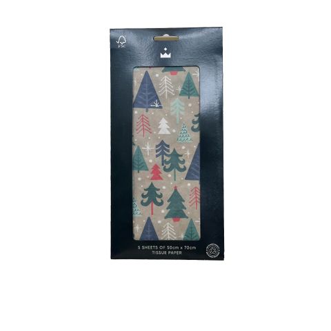 Celebration Crackers - Christmas Forest 50x70cm Folded Tissue (5pcs)
