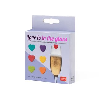 Legami - Set of 6 Drink Markers - Love Is In The Glass - Display Pack of 8 Sets