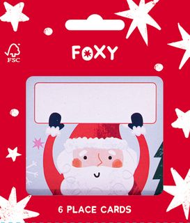 Foxy - Santa - Place Cards - Pack of 6
