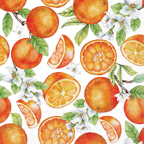 Ambiente - Paper Napkins - Pack of 20 - Luncheon Size - Juicy Oranges