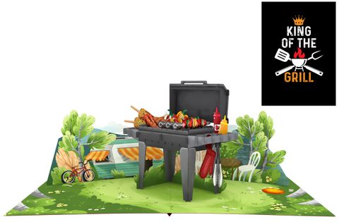 Origamo - Pop Up Greeting Card - Kirigami Collection - King of the Grill