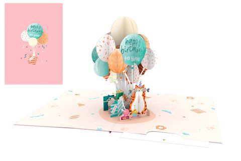 Origamo - Pop Up Greeting Card - Kirigami Collection - Happy Birthday Cat